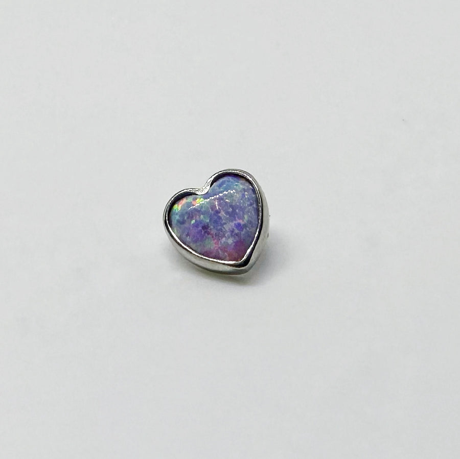 Titanium top hjerte med opal